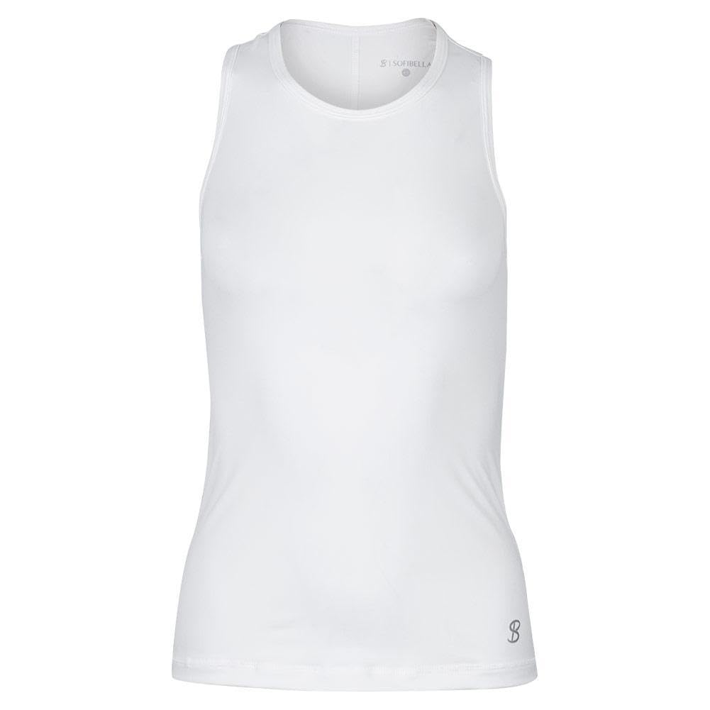 SOFIBELLA Women's Tennis Tank White