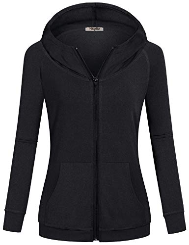 Women's Fleece-Lined Full-Zip Sports Hoodie with Pockets