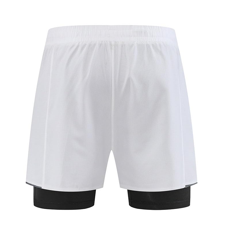 OEKFVCHVZ Men's 2 in 1 Athletic Shorts Quick Dry Lined Running for Training