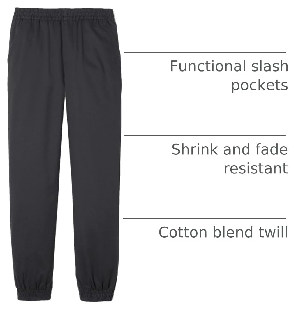 French Toast Boys' Pull-on Twill Jogger-Style Pants