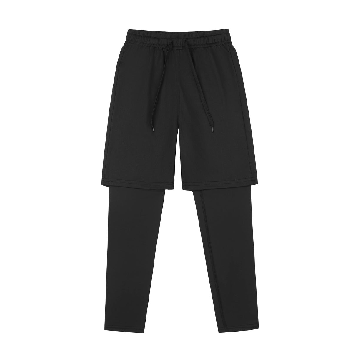 Boys' 2-in-1 Quick-Dry Compression Running Pants