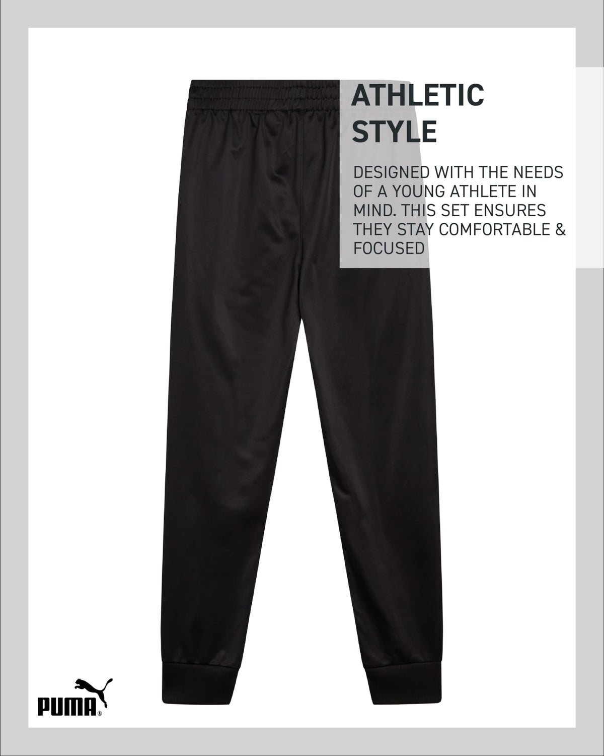 PUMA Boys Tricot Jogger Performance Active Sweatpants Pockets
