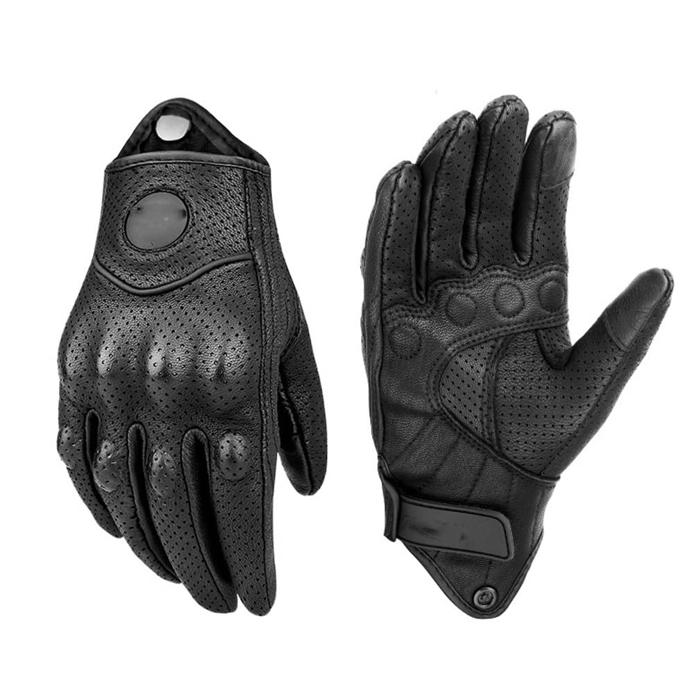 KAOROU Winter Gloves Cycling Touch Handling Fist Joint Protection Leather Gloves