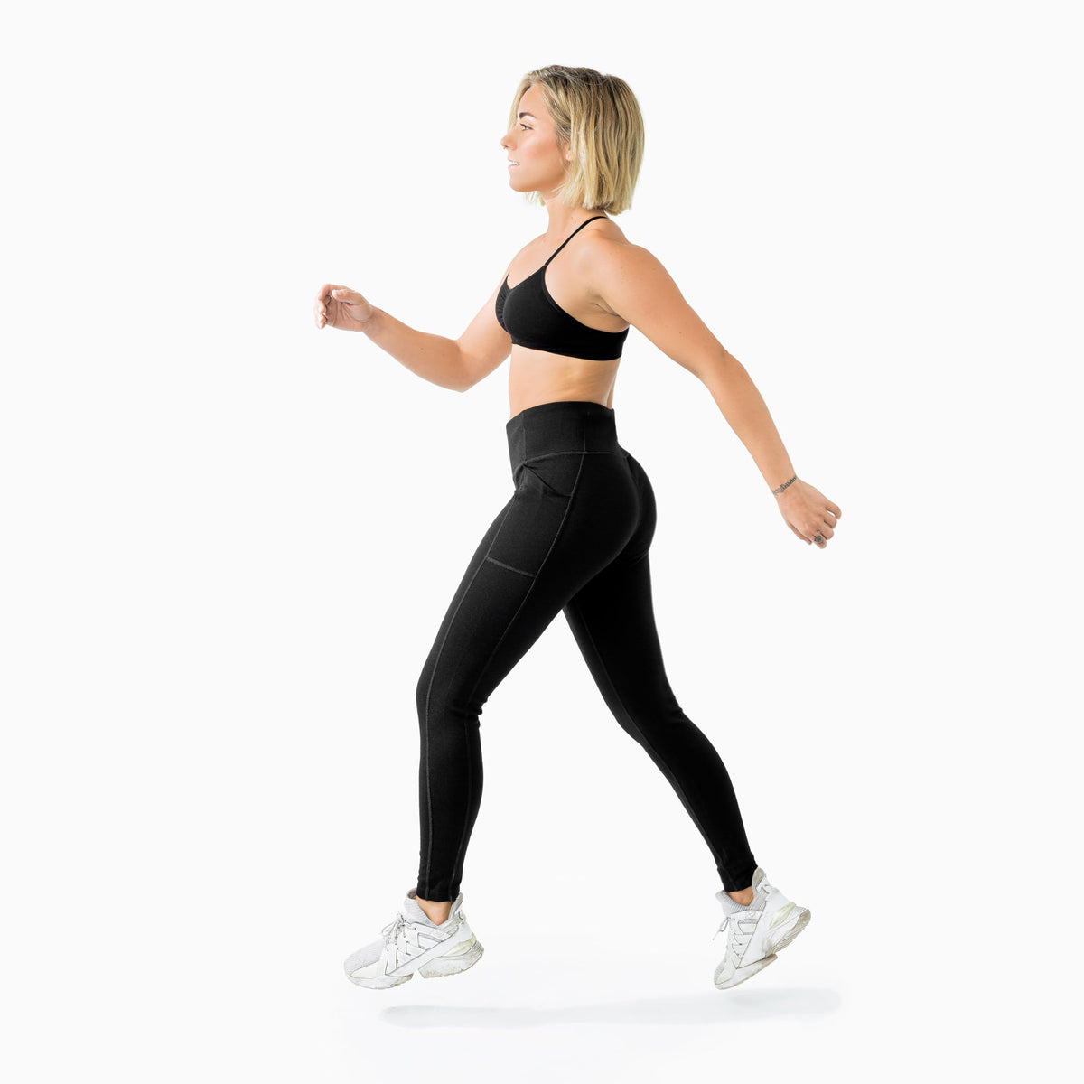 Women's Thermal High-Waist Wool Leggings with Pockets