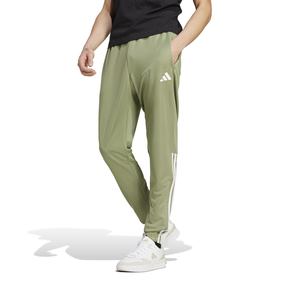 adidas Mens Sereno Aeroready Cut 3-Stripes Regular Slim Tapered Tracksuit Bottoms Training Casual Moisture Wicking - Grey