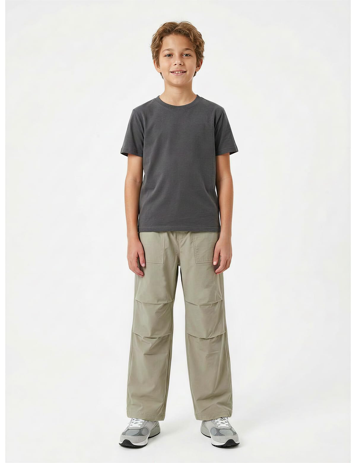 IOFLIGGA Kids Hiking Pants Quick Dry Youth Cargo Pants Girls Boys Loose Fit