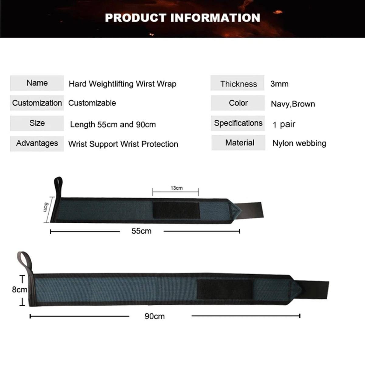 Padded Weightlifting Wrist Wraps with Thumb Support