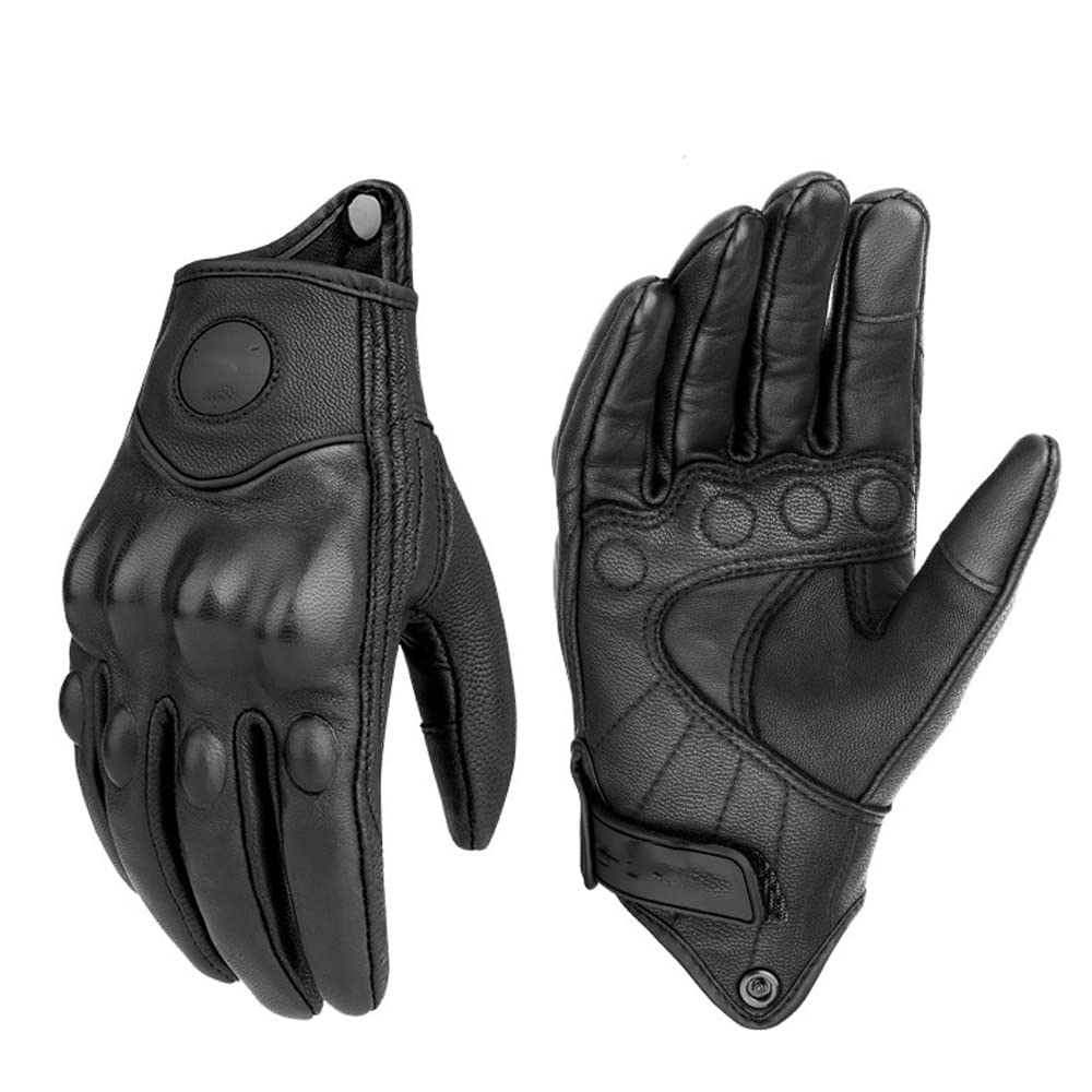 KAOROU Winter Gloves Cycling Touch Handling Fist Joint Protection Leather Gloves