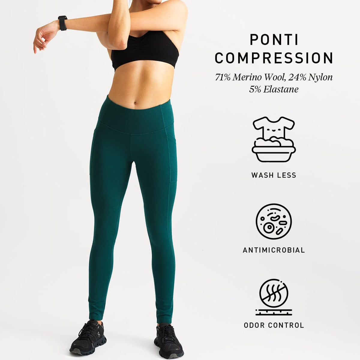 Women's Thermal High-Waist Wool Leggings with Pockets