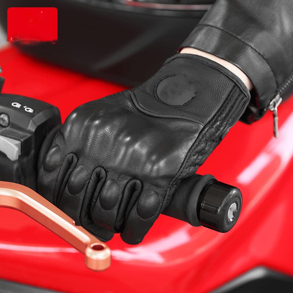 KAOROU Winter Gloves Cycling Touch Handling Fist Joint Protection Leather Gloves