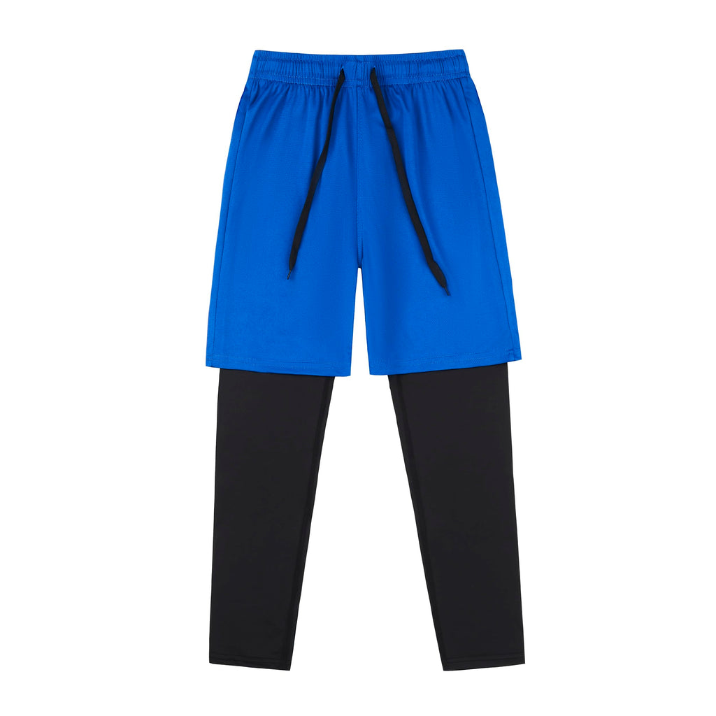 Boys' 2-in-1 Quick-Dry Compression Running Pants