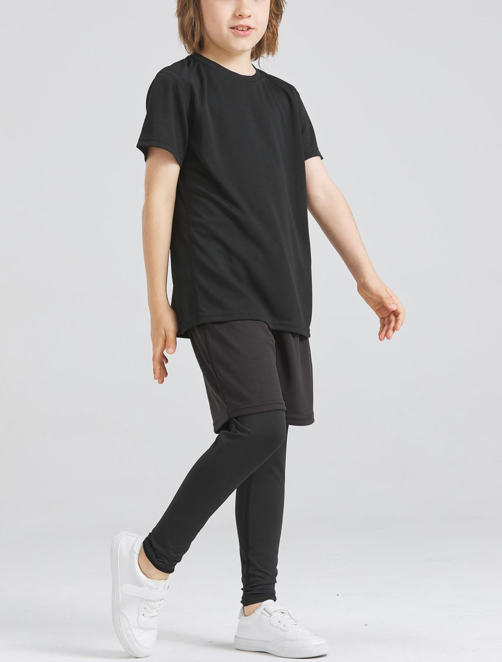 Boys' 2-in-1 Quick-Dry Compression Running Pants