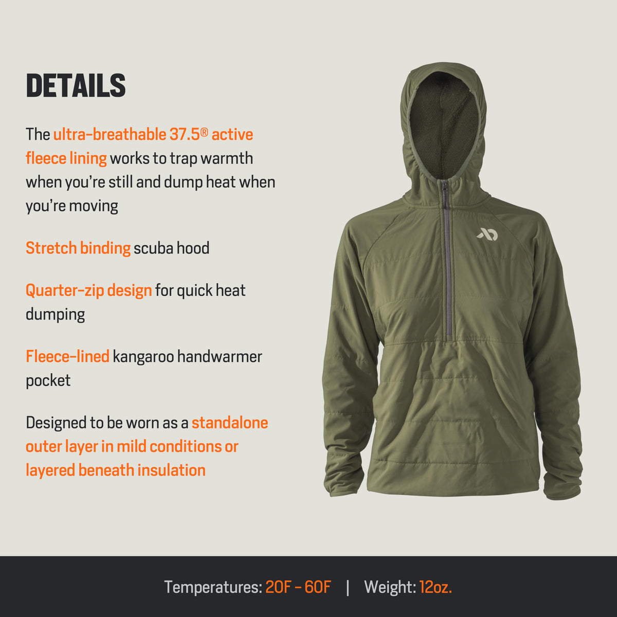 First Lite Women's Navigator Hoody | Softshell Mid Layer | Conifer | Large