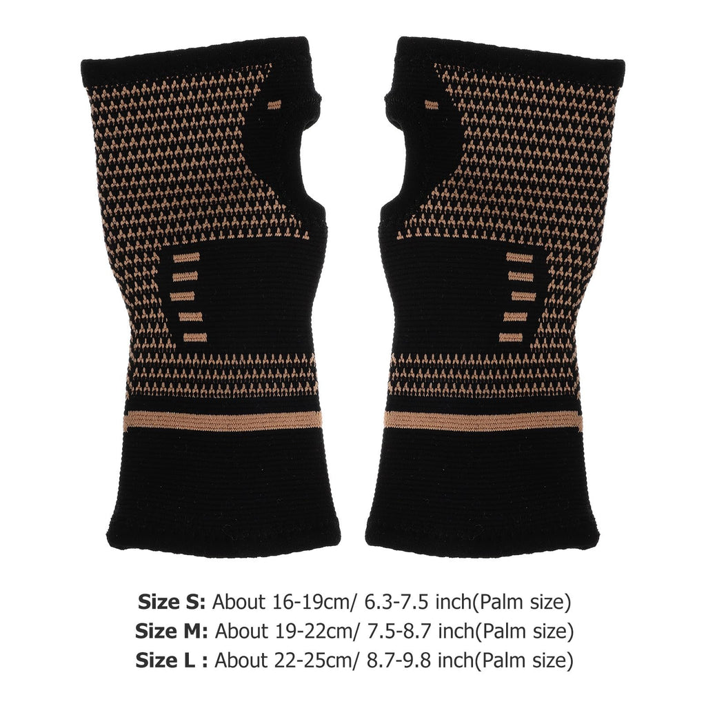 GETAJGHSD Copper Nylon Hand Wrist Sleeves Brace, M, Black 1 Pair