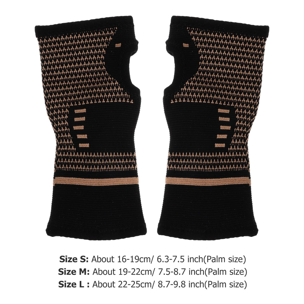 GETAJGHSD Copper Nylon Hand Wrist Sleeves Brace, M, Black 1 Pair
