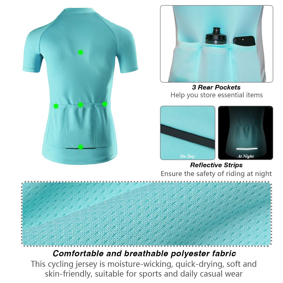 Women's Cycling Jersey Workout Shirt Running Summer Tops