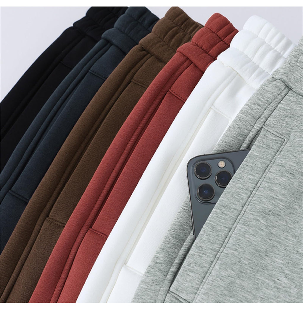 Women's High-Waisted Warm Jogger Pants with Pockets
