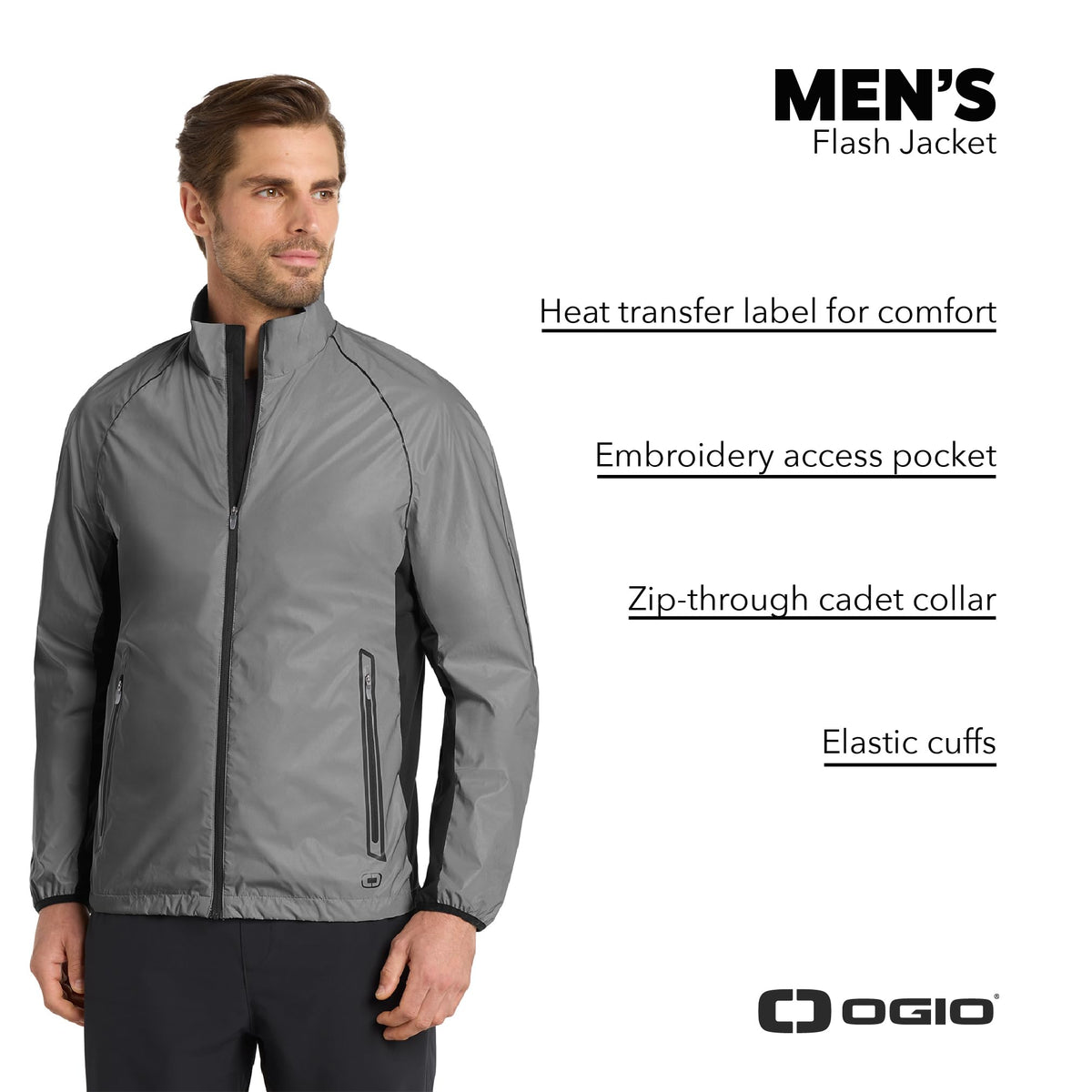 Unisex Reflective Full-Zip Running Jacket