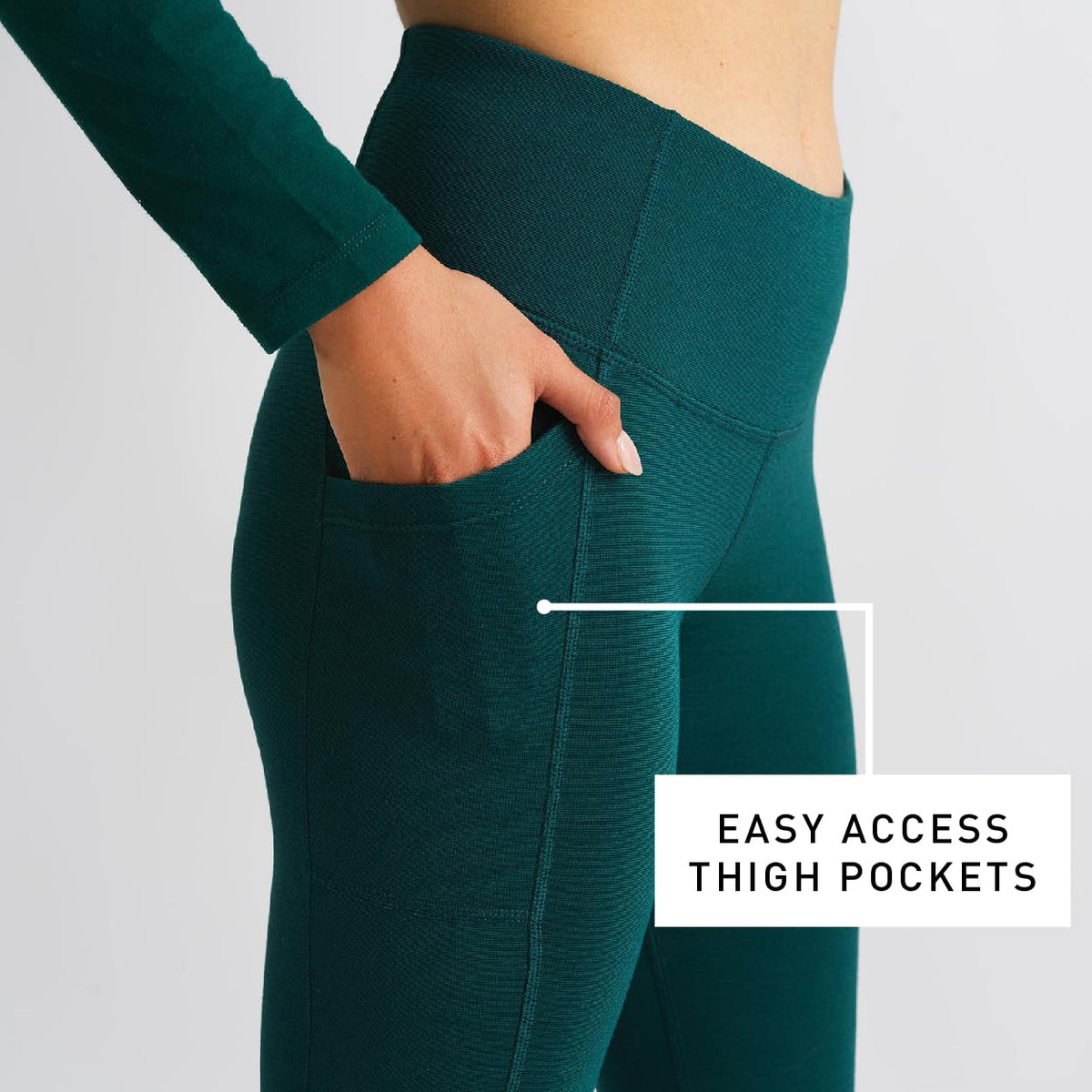 Women's Thermal High-Waist Wool Leggings with Pockets