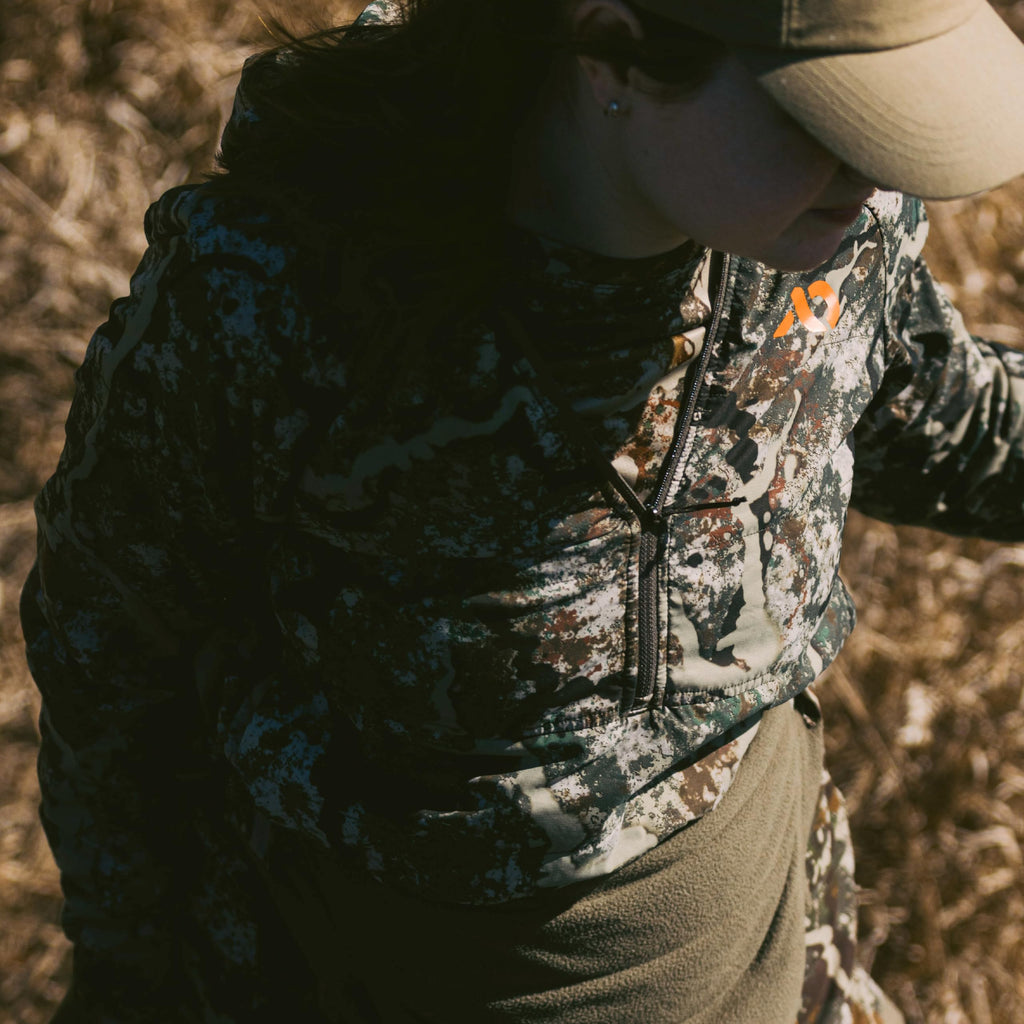 First Lite Women's Navigator Hoody | Softshell Mid Layer | Conifer | Large