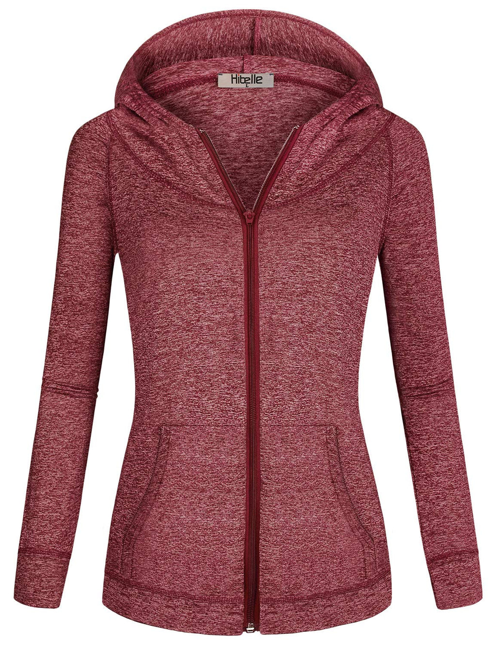 Women's Fleece-Lined Full-Zip Sports Hoodie with Pockets