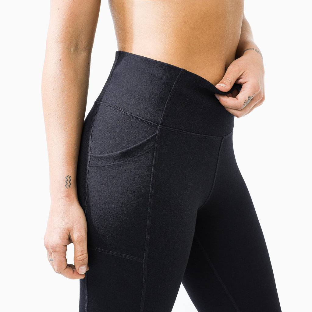 Women's Thermal High-Waist Wool Leggings with Pockets