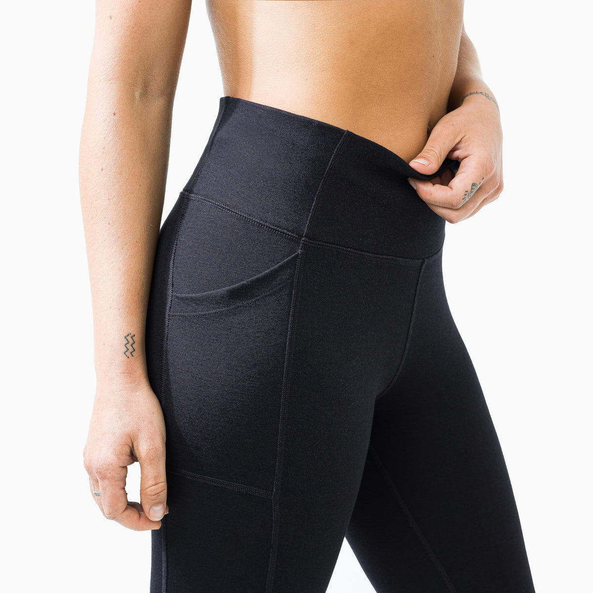 Women's Thermal High-Waist Wool Leggings with Pockets
